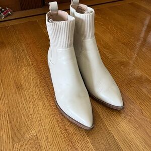 Elegant Cream Ankle Boots